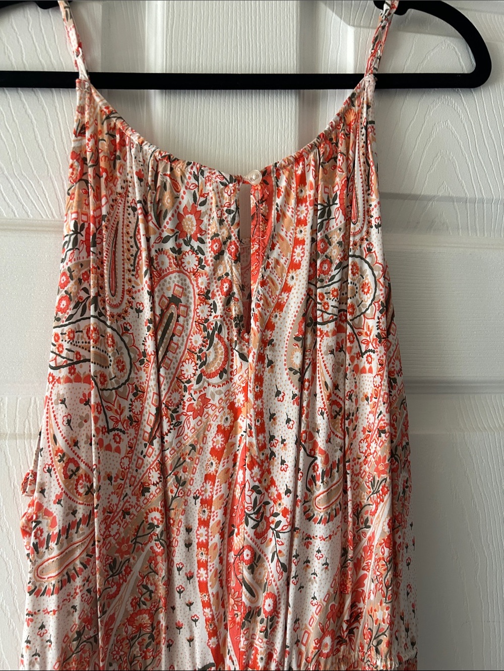 Old Navy Coral and Cream Paisley Maxi Dress - Picture 3 of 4